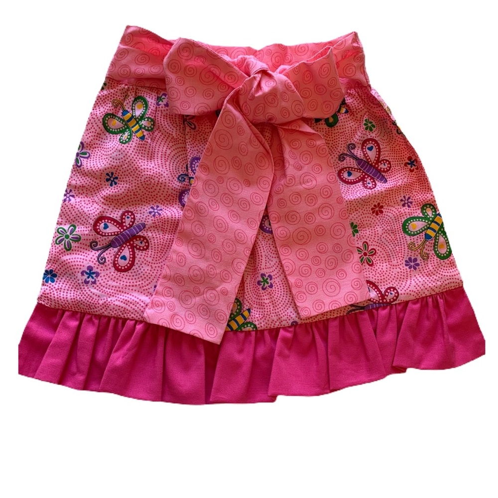 Reversible Butterfly Pink Fabric Apron-Child NWOT - Picture 2 of 2